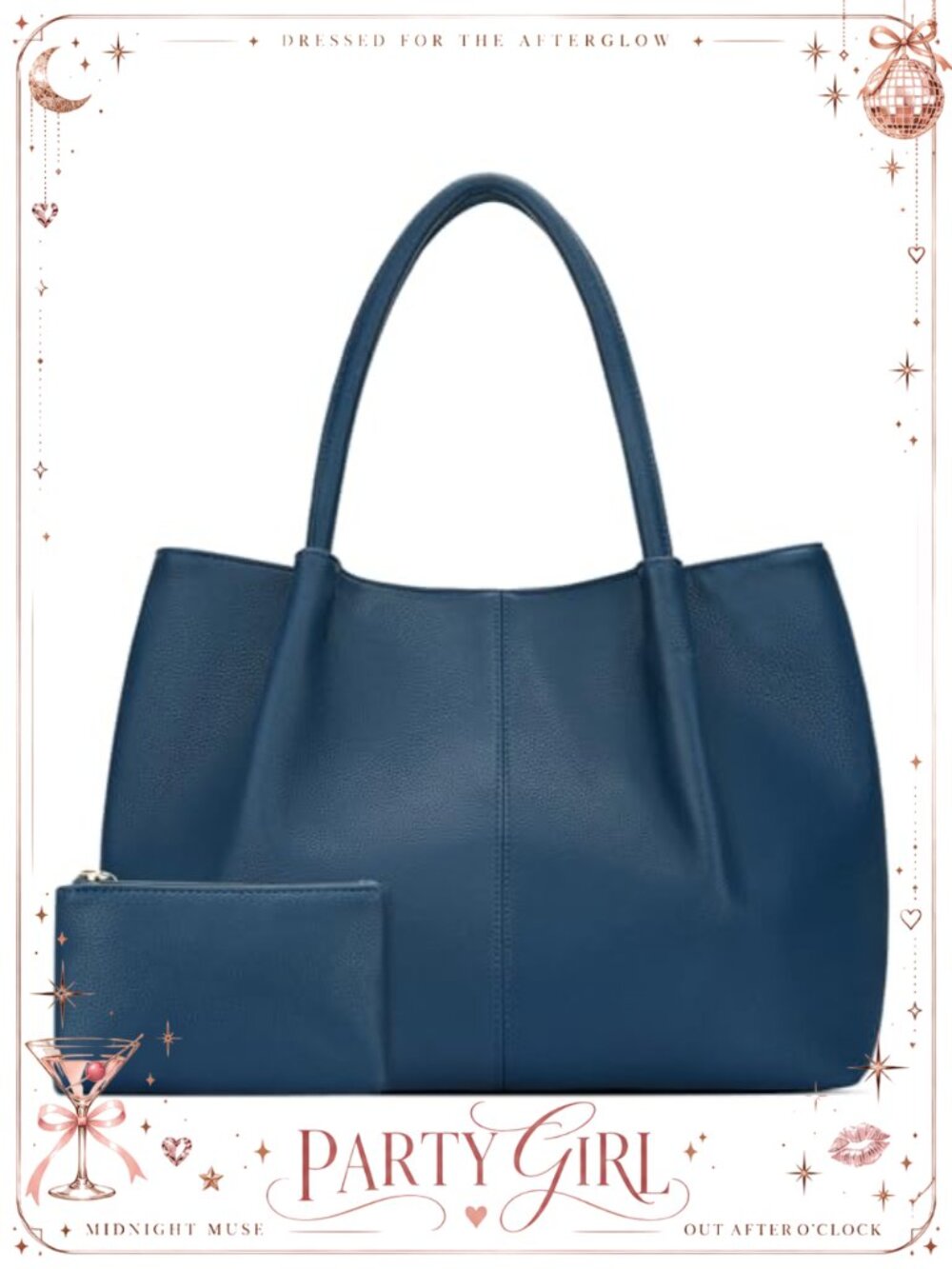 Vegan Leather Tote Bag Large Capacity Shoulder Purse Travel Work Laptop